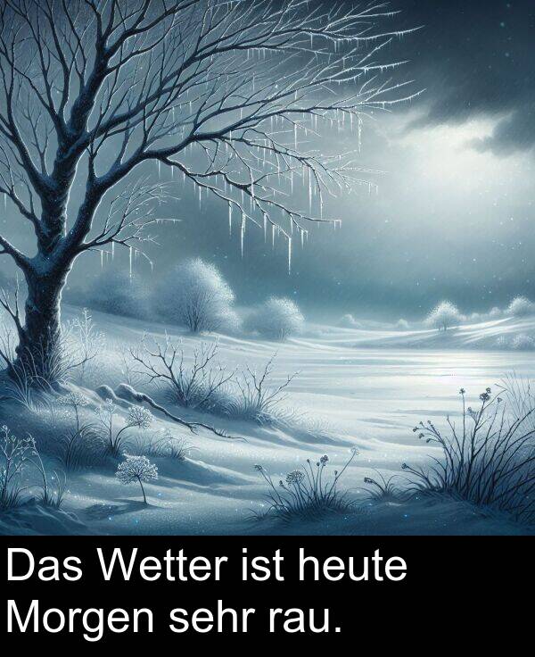 Das: Das Wetter ist heute Morgen sehr rau.