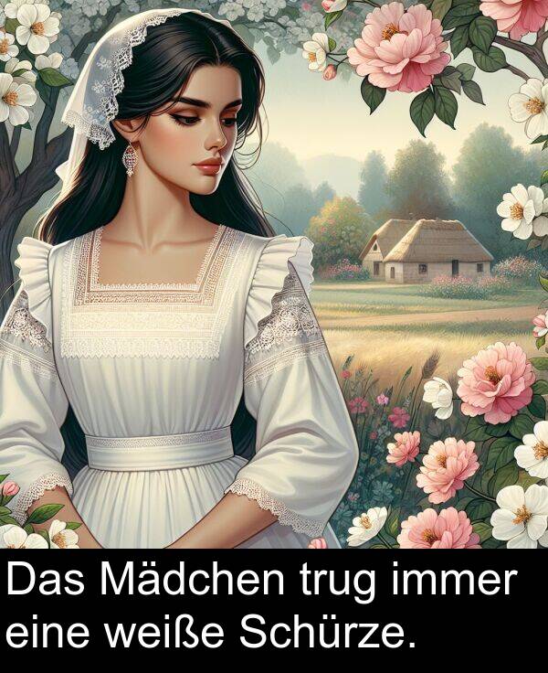 Das: Das Mädchen trug immer eine weiße Schürze.