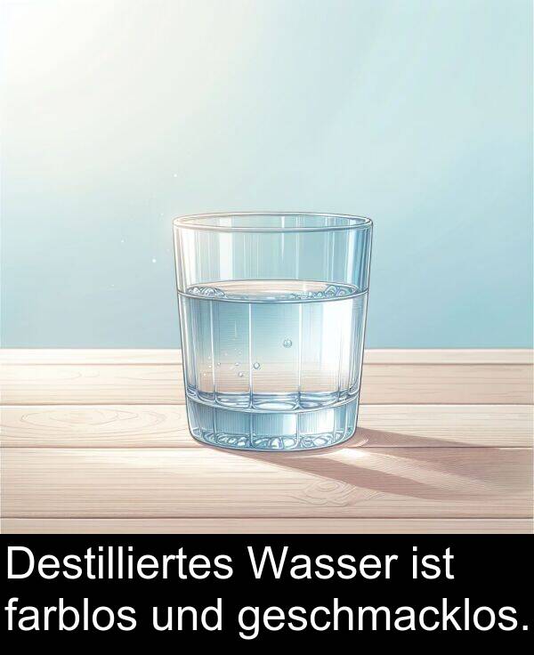 Destilliertes: Destilliertes Wasser ist farblos und geschmacklos.