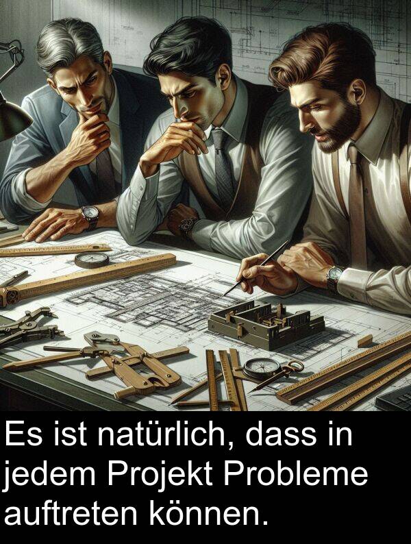 jedem: Es ist natürlich, dass in jedem Projekt Probleme auftreten können.