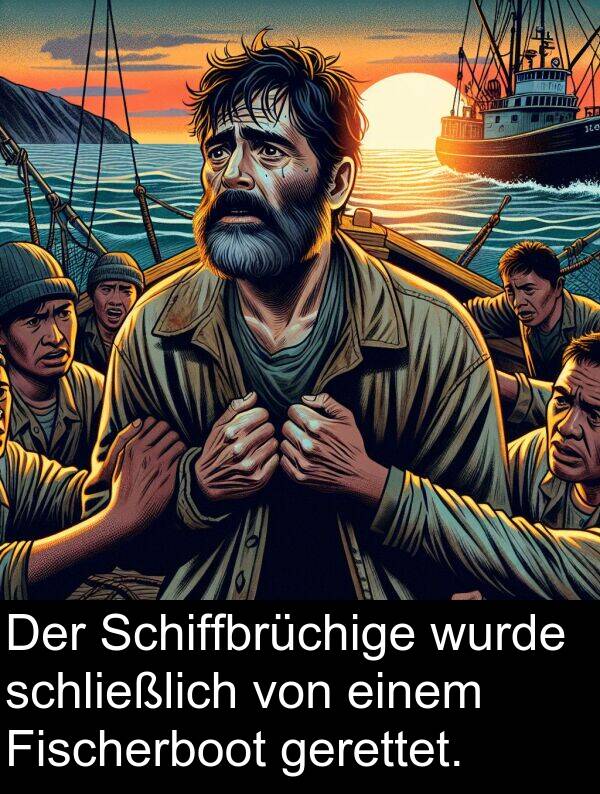 Fischerboot: Der Schiffbrüchige wurde schließlich von einem Fischerboot gerettet.