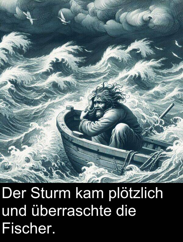 Fischer: Der Sturm kam plötzlich und überraschte die Fischer.