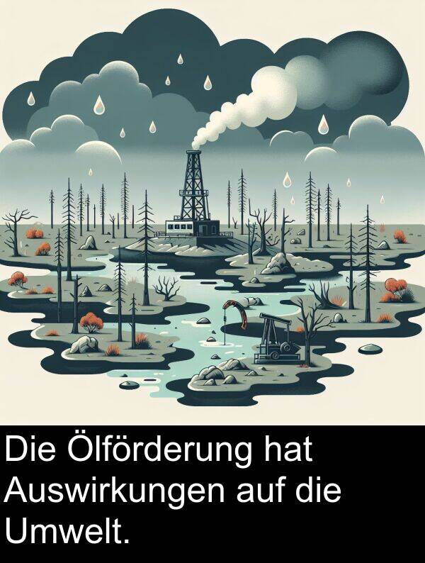 hat: Die Ölförderung hat Auswirkungen auf die Umwelt.