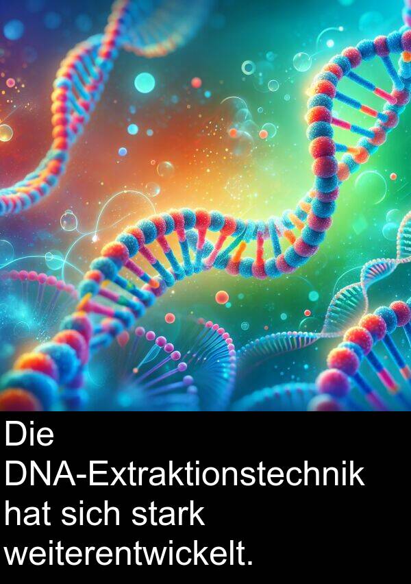 weiterentwickelt: Die DNA-Extraktionstechnik hat sich stark weiterentwickelt.