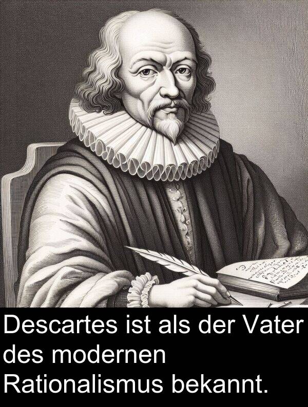 Rationalismus: Descartes ist als der Vater des modernen Rationalismus bekannt.