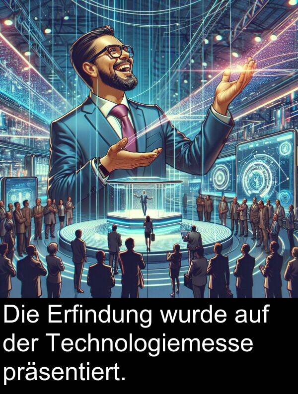 Technologiemesse: Die Erfindung wurde auf der Technologiemesse präsentiert.