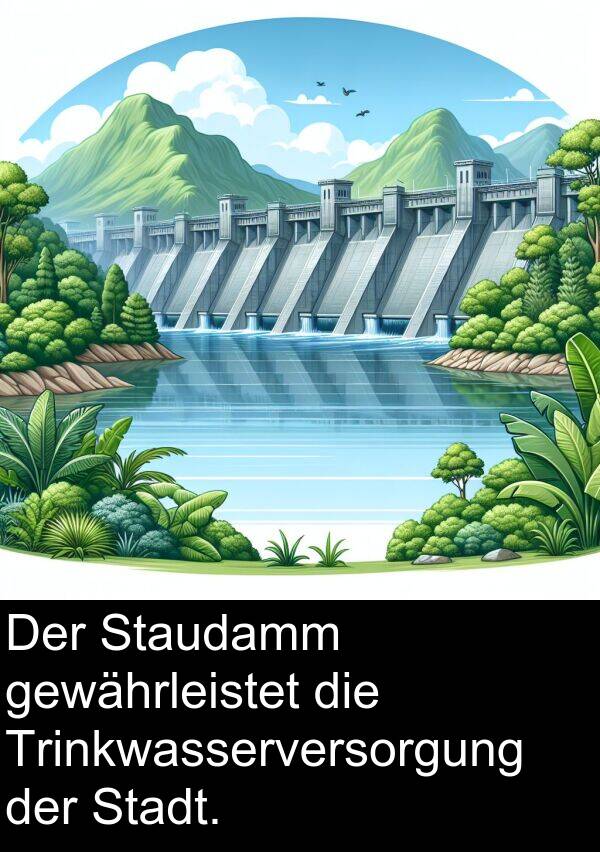 Stadt: Der Staudamm gewährleistet die Trinkwasserversorgung der Stadt.