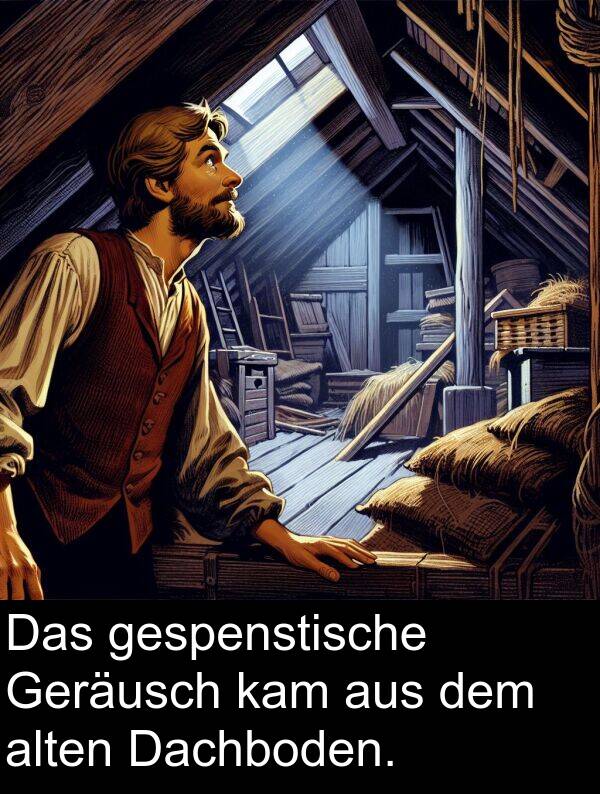 Dachboden: Das gespenstische Geräusch kam aus dem alten Dachboden.