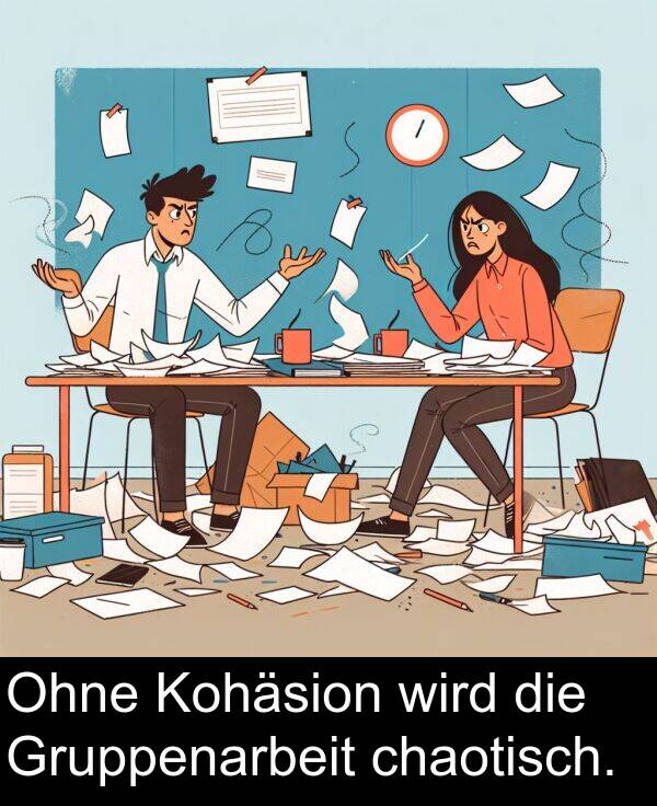 wird: Ohne Kohäsion wird die Gruppenarbeit chaotisch.