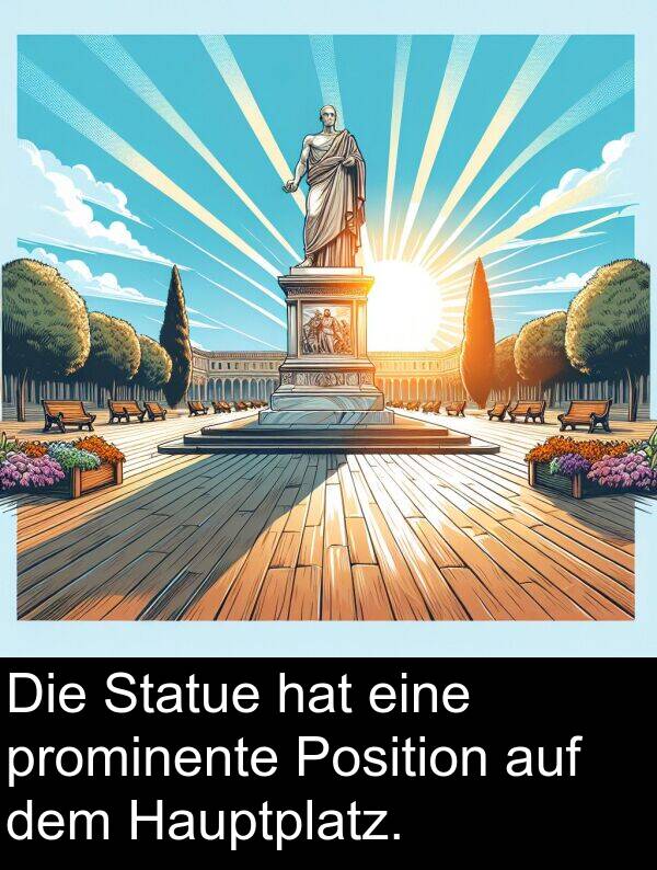 prominente: Die Statue hat eine prominente Position auf dem Hauptplatz.