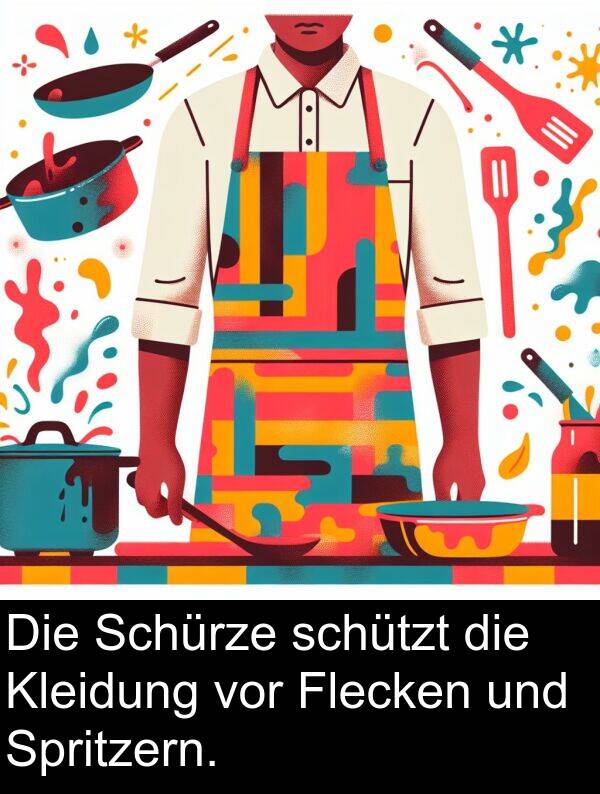 Flecken: Die Schürze schützt die Kleidung vor Flecken und Spritzern.