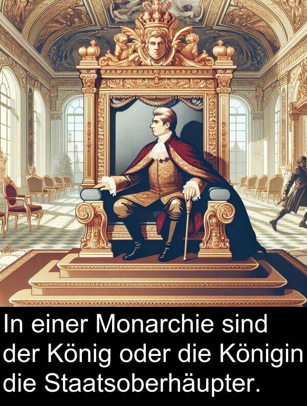 Königin: In einer Monarchie sind der König oder die Königin die Staatsoberhäupter.