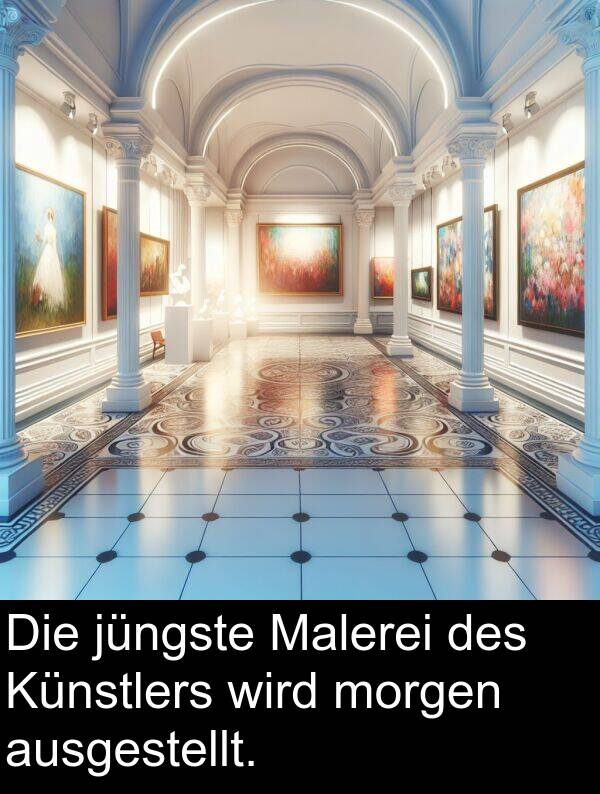 ausgestellt: Die jüngste Malerei des Künstlers wird morgen ausgestellt.