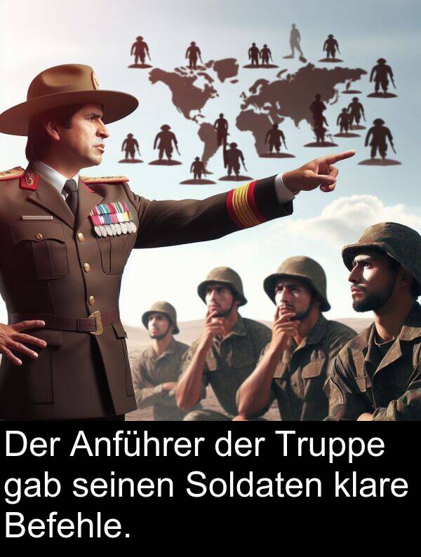 Soldaten: Der Anführer der Truppe gab seinen Soldaten klare Befehle.
