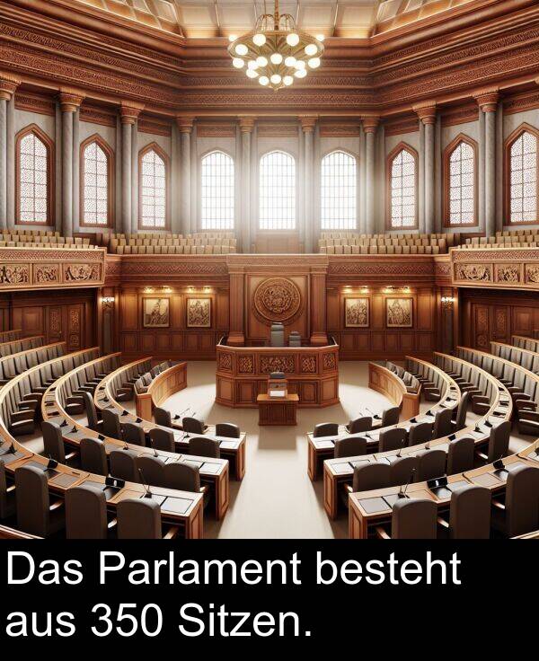Das: Das Parlament besteht aus 350 Sitzen.