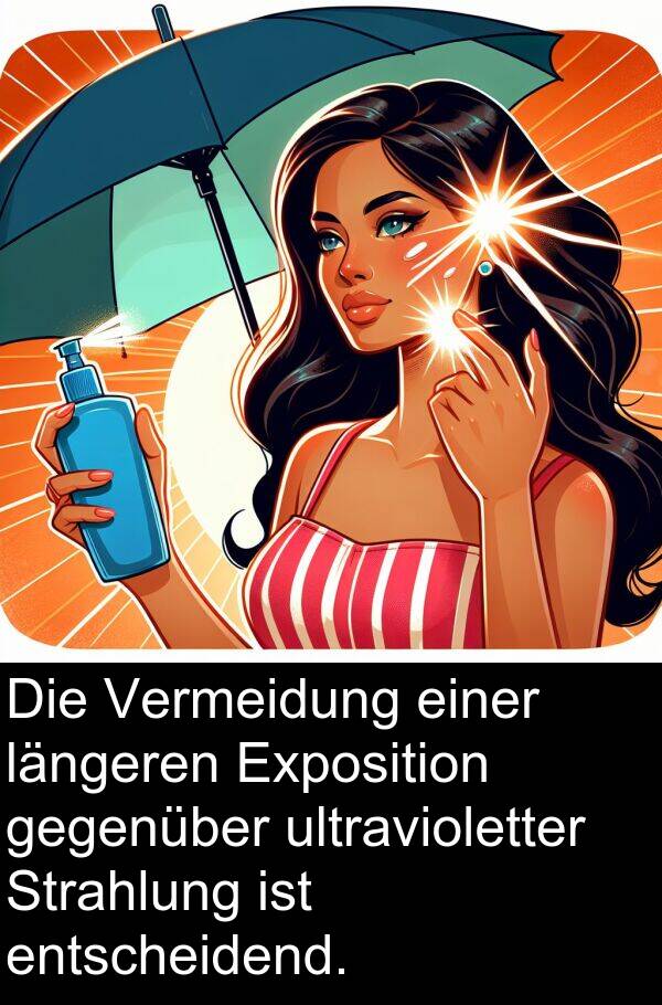 längeren: Die Vermeidung einer längeren Exposition gegenüber ultravioletter Strahlung ist entscheidend.