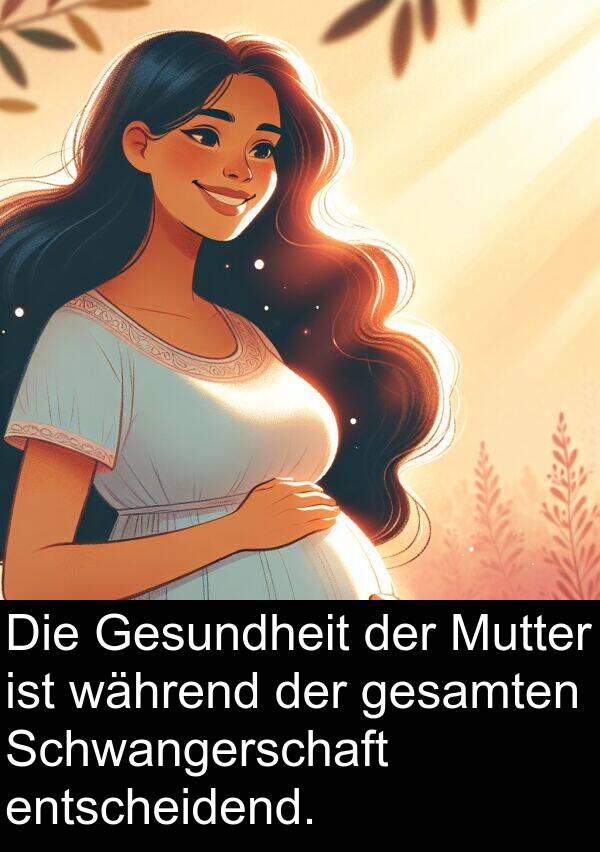 Gesundheit: Die Gesundheit der Mutter ist während der gesamten Schwangerschaft entscheidend.