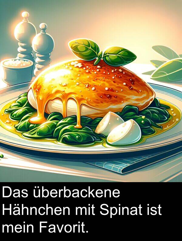 Favorit: Das überbackene Hähnchen mit Spinat ist mein Favorit.