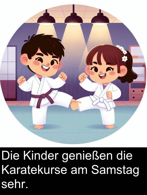 Karatekurse: Die Kinder genießen die Karatekurse am Samstag sehr.