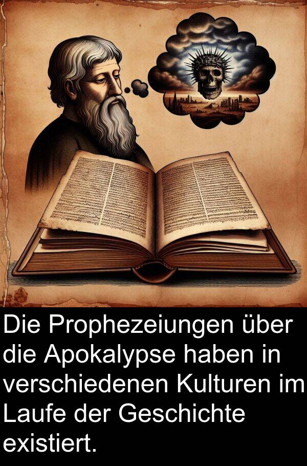 Apokalypse: Die Prophezeiungen über die Apokalypse haben in verschiedenen Kulturen im Laufe der Geschichte existiert.
