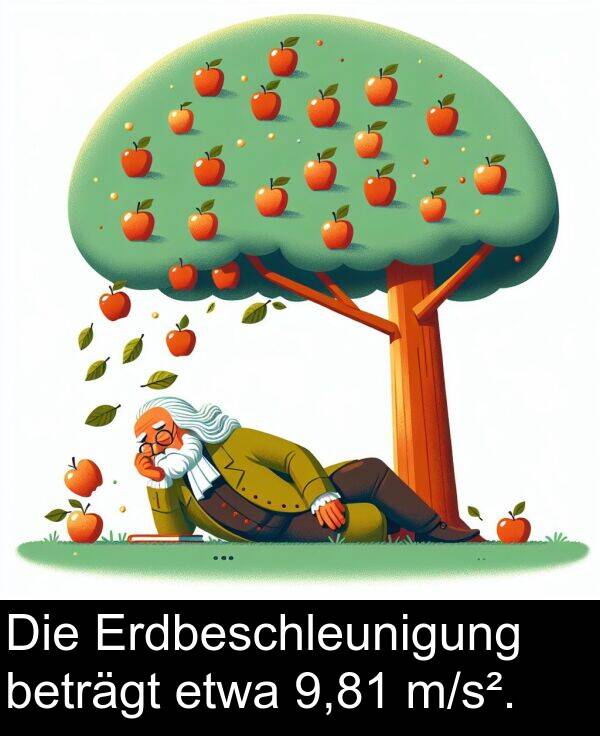 beträgt: Die Erdbeschleunigung beträgt etwa 9,81 m/s².