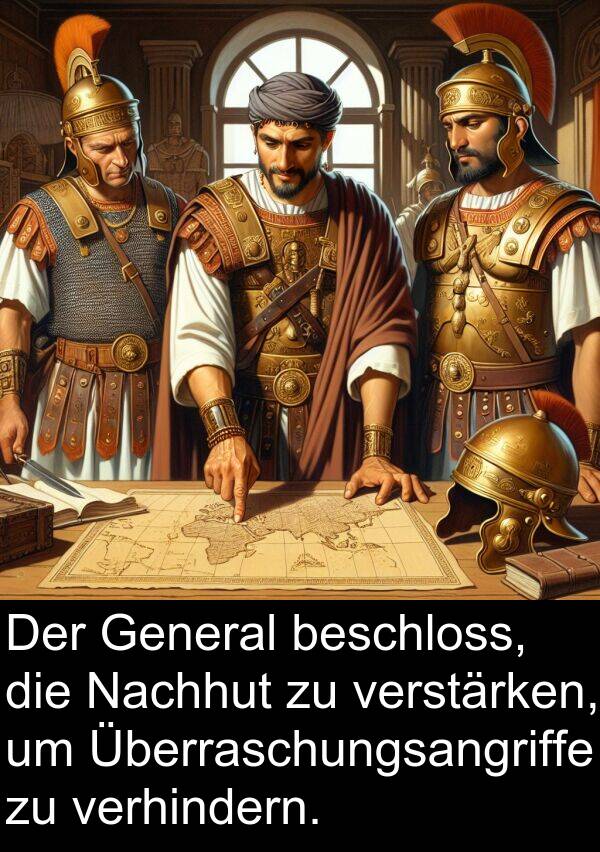 Überraschungsangriffe: Der General beschloss, die Nachhut zu verstärken, um Überraschungsangriffe zu verhindern.