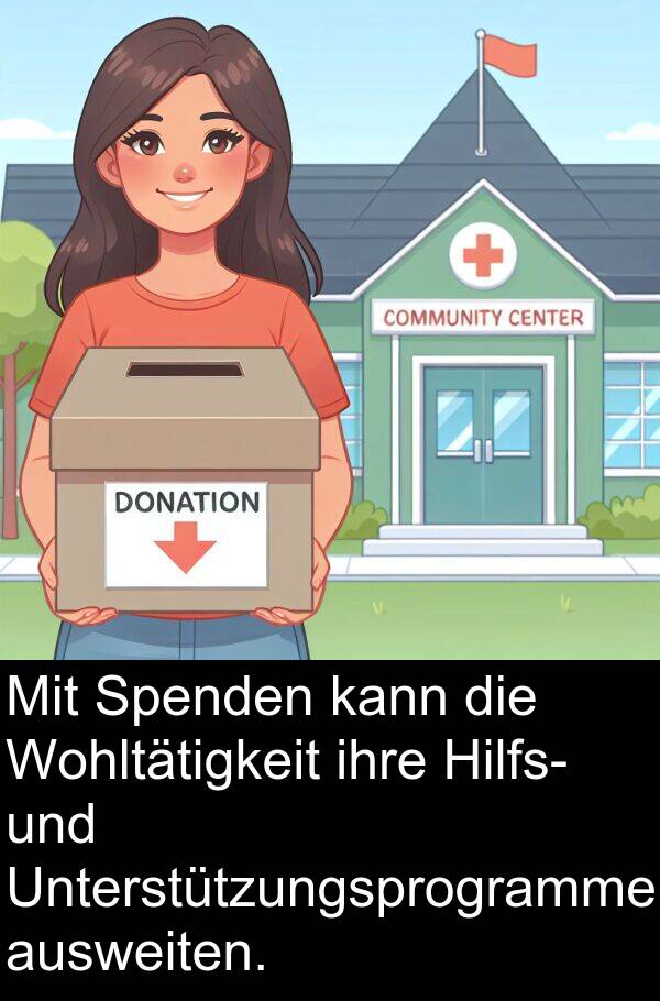 Spenden: Mit Spenden kann die Wohltätigkeit ihre Hilfs- und Unterstützungsprogramme ausweiten.
