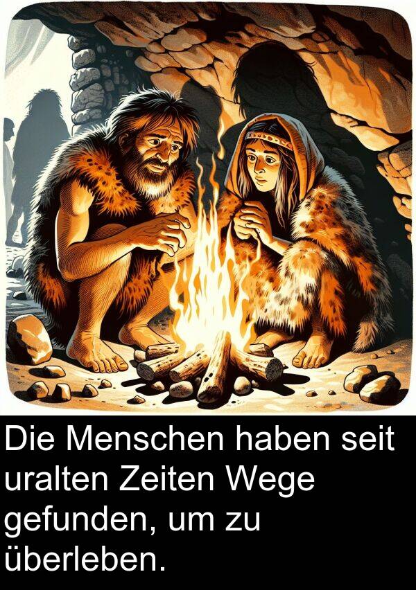 Menschen: Die Menschen haben seit uralten Zeiten Wege gefunden, um zu überleben.