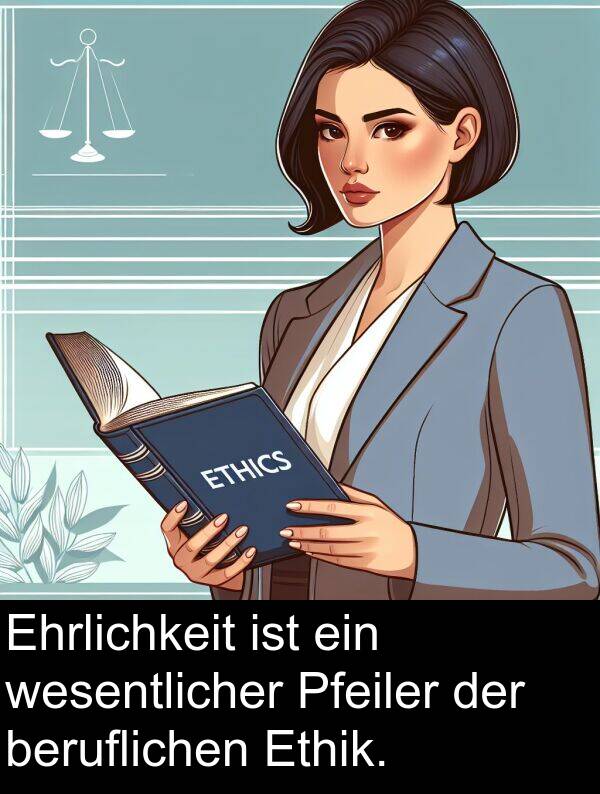 Pfeiler: Ehrlichkeit ist ein wesentlicher Pfeiler der beruflichen Ethik.