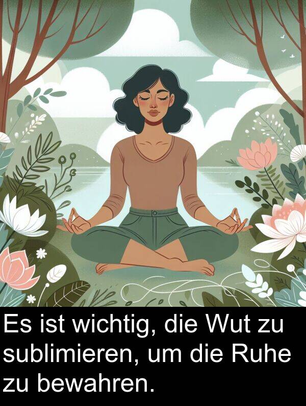 Ruhe: Es ist wichtig, die Wut zu sublimieren, um die Ruhe zu bewahren.