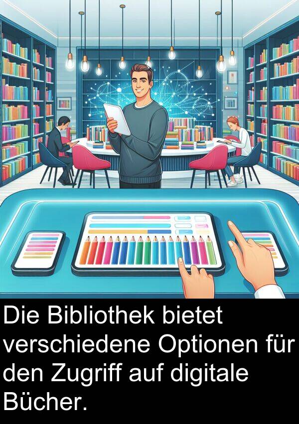 digitale: Die Bibliothek bietet verschiedene Optionen für den Zugriff auf digitale Bücher.