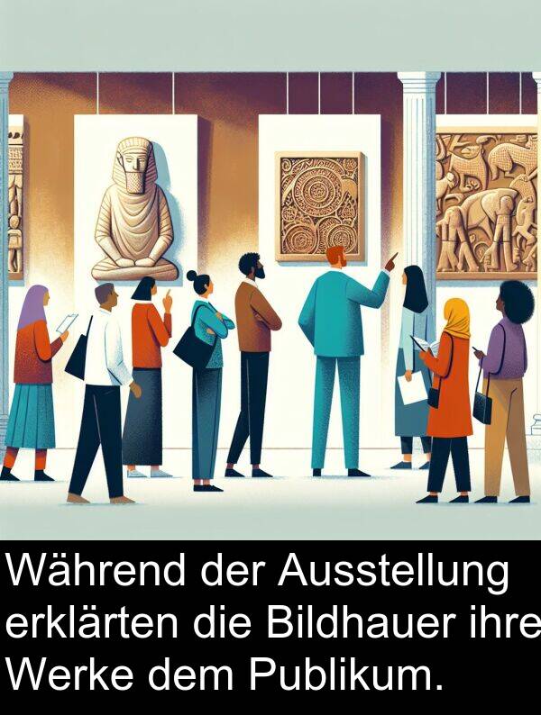 Publikum: Während der Ausstellung erklärten die Bildhauer ihre Werke dem Publikum.