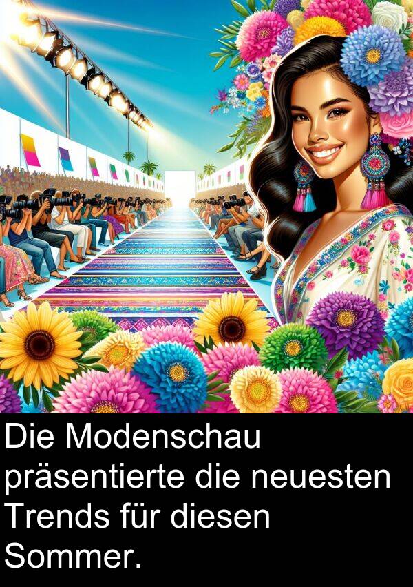 diesen: Die Modenschau präsentierte die neuesten Trends für diesen Sommer.