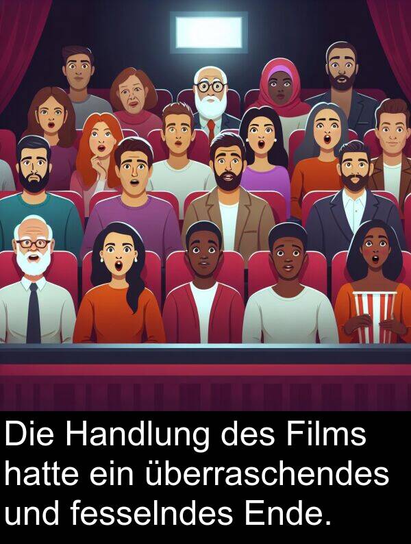 fesselndes: Die Handlung des Films hatte ein überraschendes und fesselndes Ende.