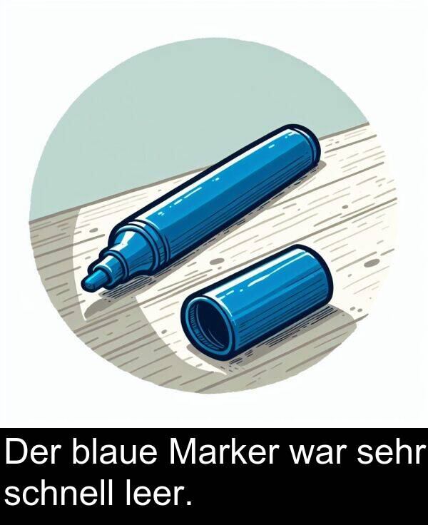 war: Der blaue Marker war sehr schnell leer.