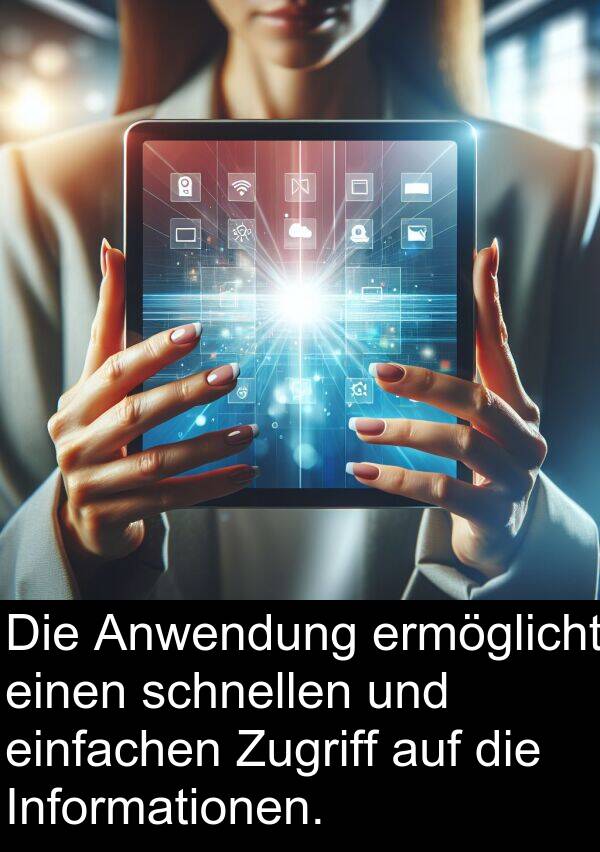 Zugriff: Die Anwendung ermöglicht einen schnellen und einfachen Zugriff auf die Informationen.