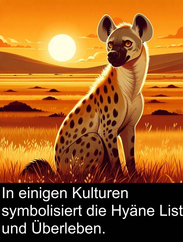 List: In einigen Kulturen symbolisiert die Hyäne List und Überleben.