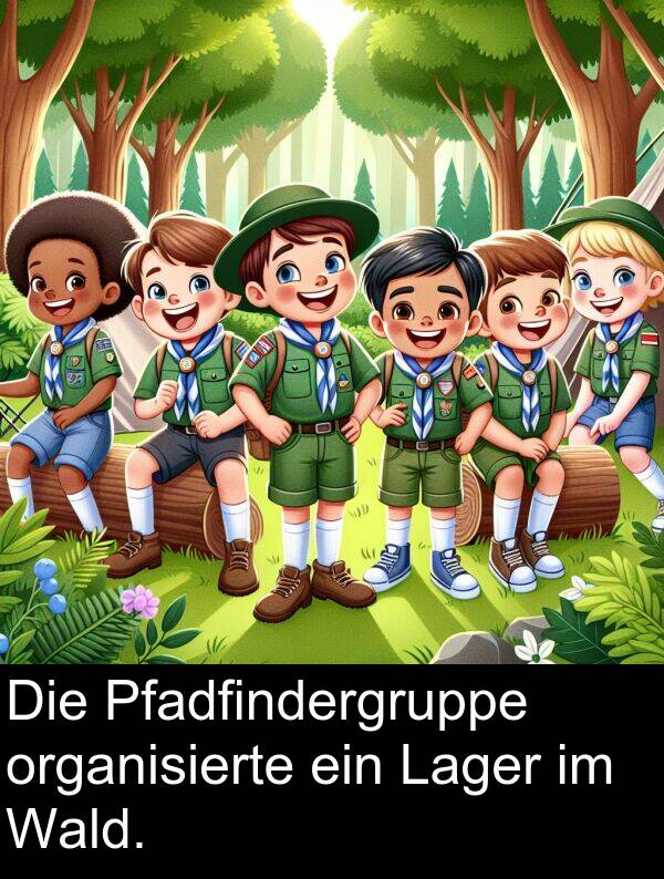 Wald: Die Pfadfindergruppe organisierte ein Lager im Wald.
