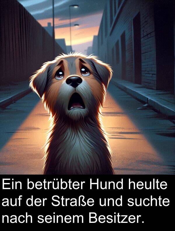 Straße: Ein betrübter Hund heulte auf der Straße und suchte nach seinem Besitzer.