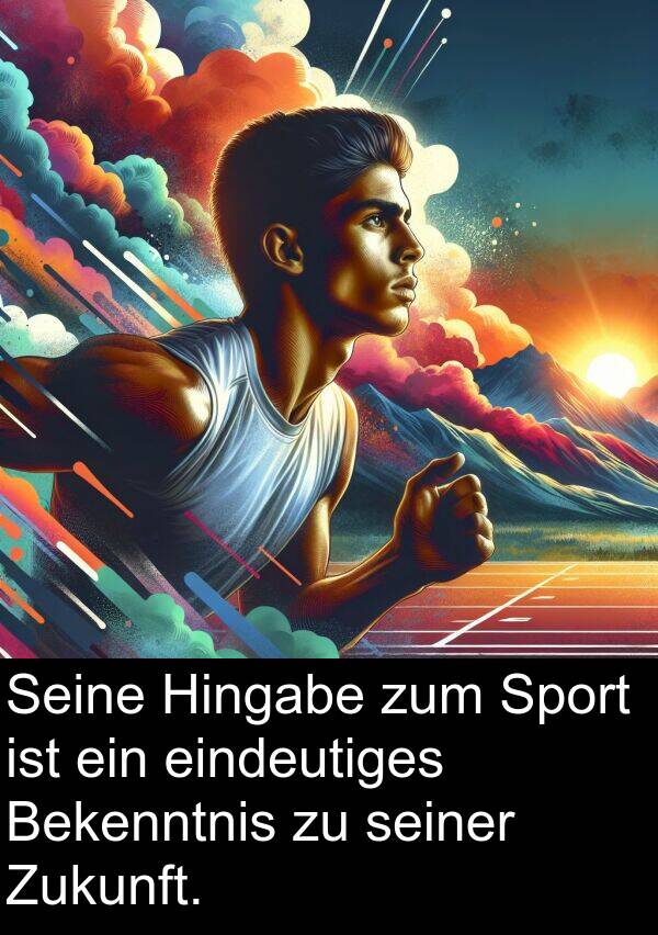 Bekenntnis: Seine Hingabe zum Sport ist ein eindeutiges Bekenntnis zu seiner Zukunft.
