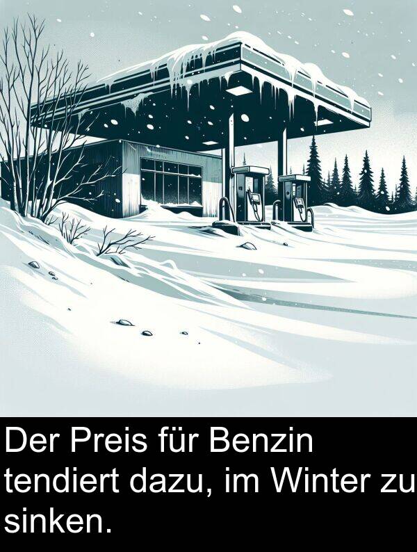 dazu: Der Preis für Benzin tendiert dazu, im Winter zu sinken.