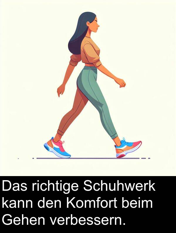 richtige: Das richtige Schuhwerk kann den Komfort beim Gehen verbessern.