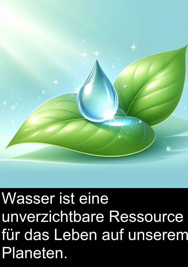 Ressource: Wasser ist eine unverzichtbare Ressource für das Leben auf unserem Planeten.