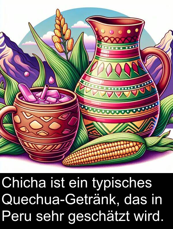 Chicha: Chicha ist ein typisches Quechua-Getränk, das in Peru sehr geschätzt wird.