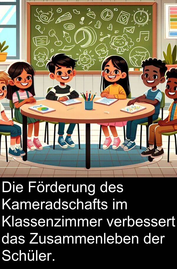 Förderung: Die Förderung des Kameradschafts im Klassenzimmer verbessert das Zusammenleben der Schüler.