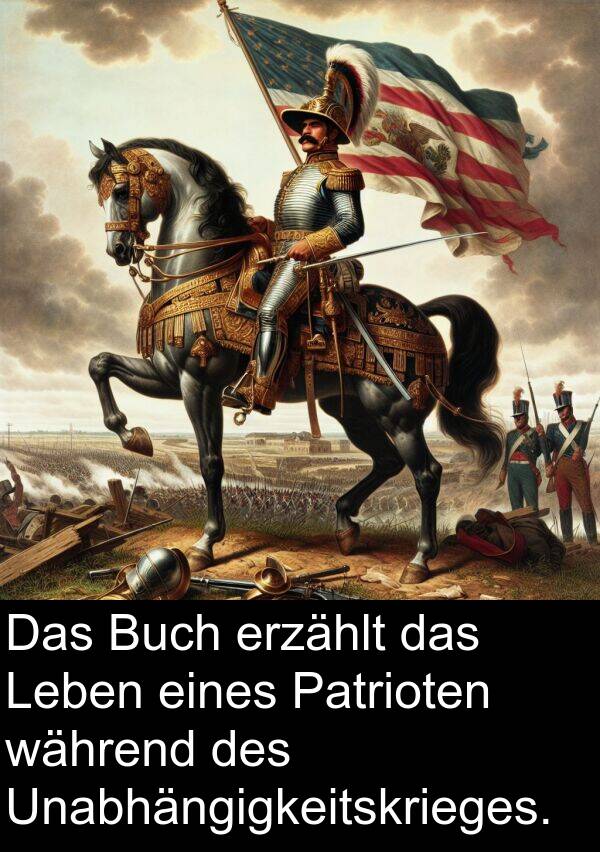 Buch: Das Buch erzählt das Leben eines Patrioten während des Unabhängigkeitskrieges.