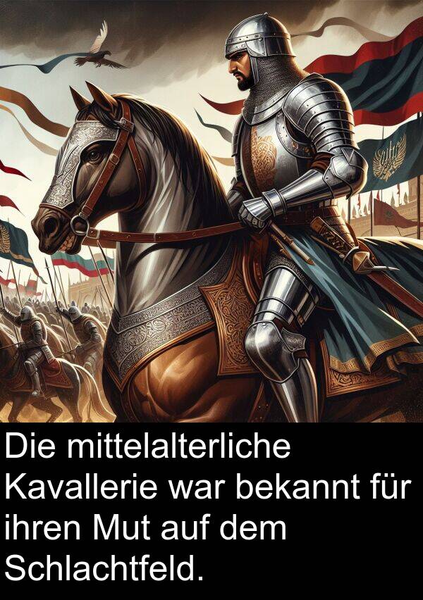 ihren: Die mittelalterliche Kavallerie war bekannt für ihren Mut auf dem Schlachtfeld.