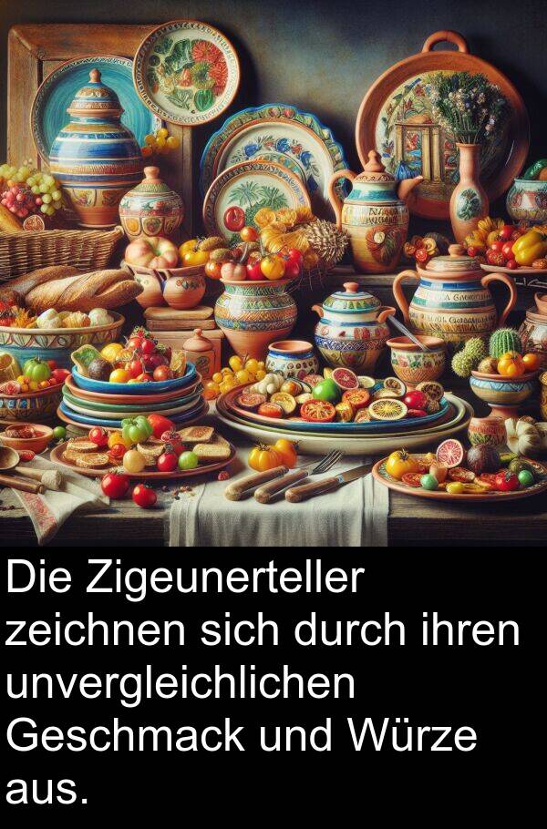 Würze: Die Zigeunerteller zeichnen sich durch ihren unvergleichlichen Geschmack und Würze aus.