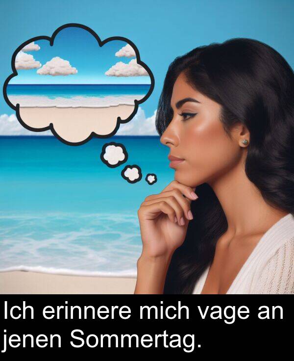 Sommertag: Ich erinnere mich vage an jenen Sommertag.
