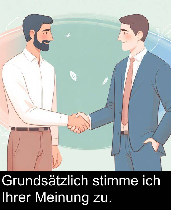 Ihrer: Grundsätzlich stimme ich Ihrer Meinung zu.